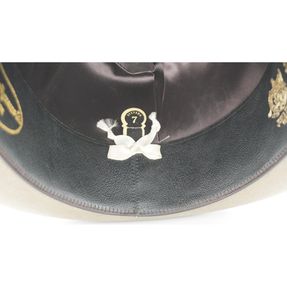 Vintage Stetson Royal De Luxe Fedora Hat Size 7 Brown Felt Feather - Picture 7 of 8
